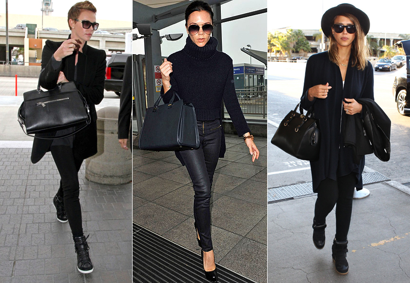 All Black Airport Style