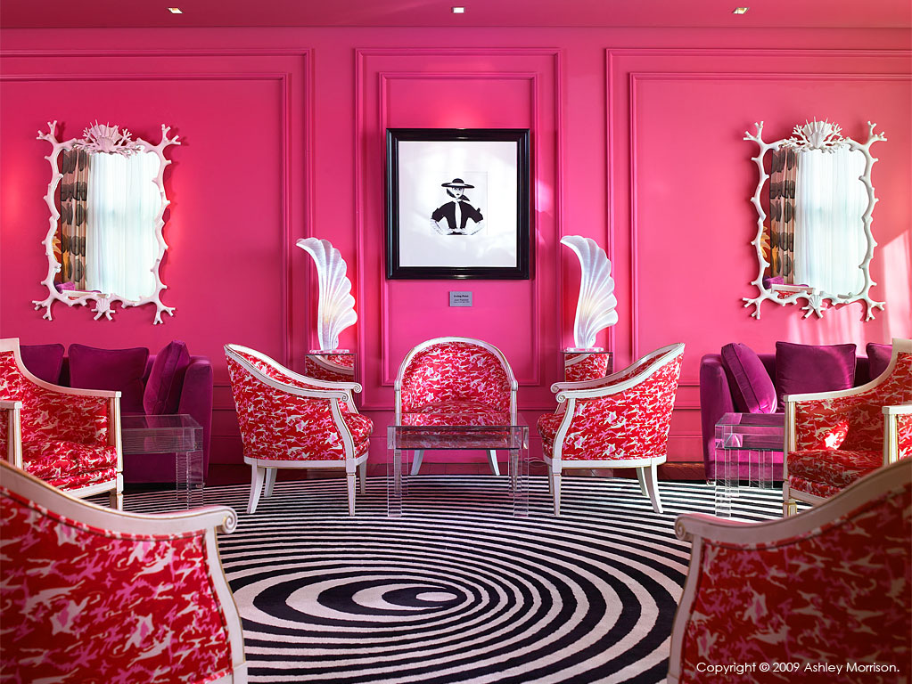 pink lounge at hotel g